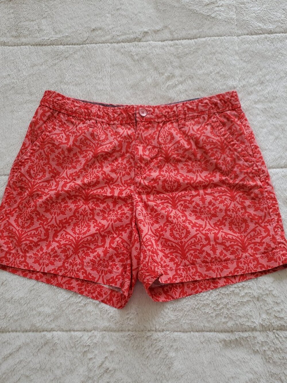 G.H. Bass & Co. Pink & Red Print Mid-Rise Shorts